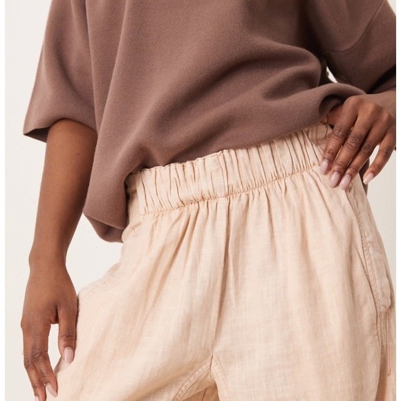 Free People days end linen pull-on pants in sand dollar Size XL Comfort Summer - Picture 7 of 14